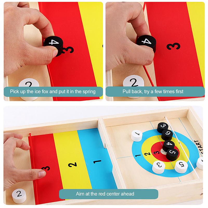 Holz Curling Ball Kinder Pädagogisches Spaß Spielzeug Eltern-Kind Spiele Sport Tisch Brettspiel