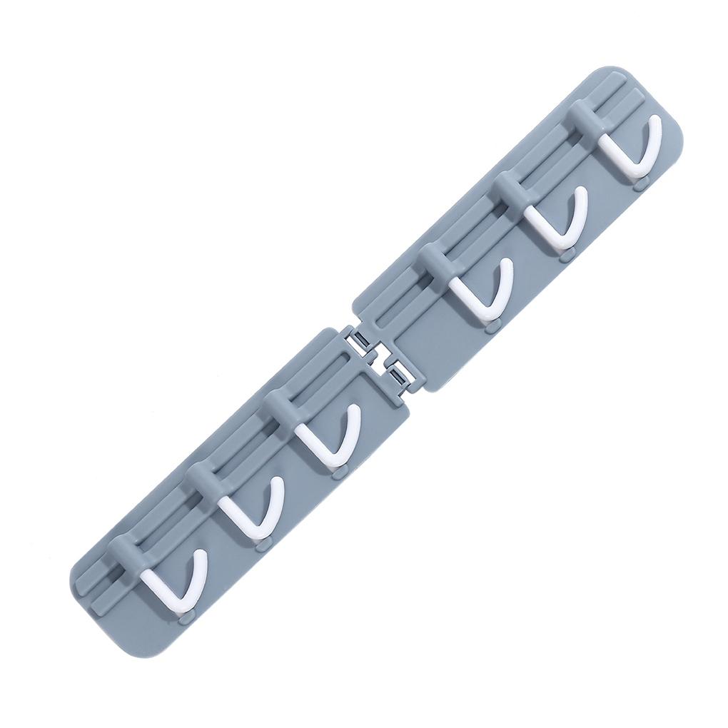 

Storage Hanger Plastic Row Wall Hook Sticky Folding Storage Holder for Kitchen Bathroom