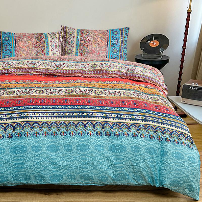 3pcs New Soft Duvet Cover Set featuring Pilowcases No Filing Boho Plain Print,minimalist style Warm Adorable Lovely Warm Comforter Soft Beding Kit