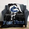 Name Custom Vancouver Canucks Print Flannel Blanket High Quality Warm Comfortable Cover for All Seasons Perfect for Gifts Home Decor