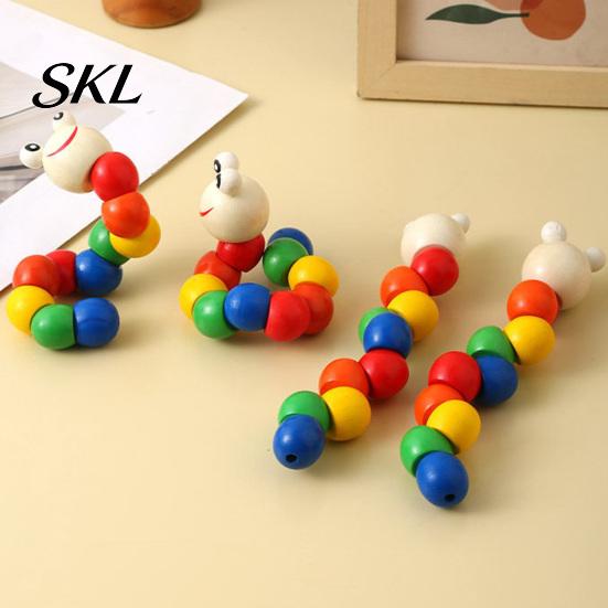 Toddler Caterpillar Toy Kids Wooden Bead Toy, Educational Twisting for Fine Motor Skills, Number Color Preschool Learning Toddlers Toys