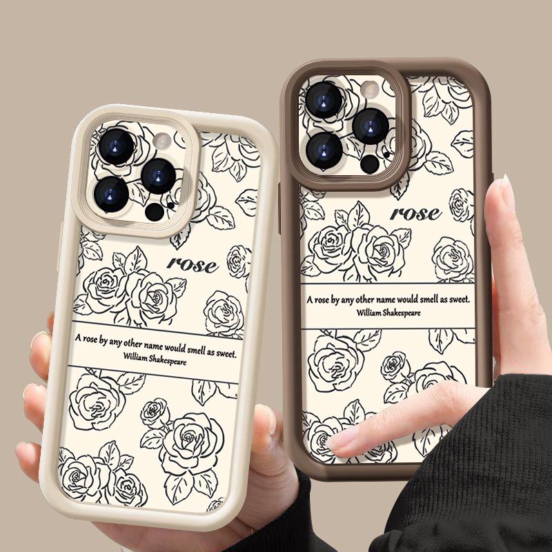 Rose Flowers Candy Color Phone Case For iPhone 16 Pro Max 16e 14 15 Pro Max Plus 13 12 11 Pro 7 8 XR X XS Shockproof Bumper TPU Silicone Cover