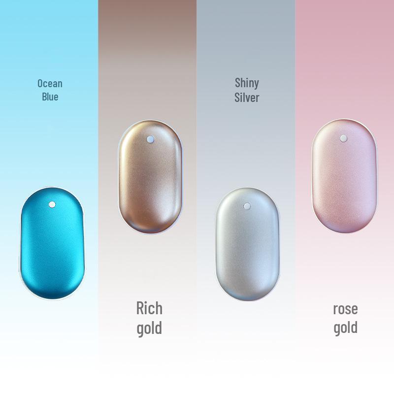Pebble Mini Portable Rechargeable Metal Hand Warmer with Double-Sided Heating