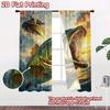 2D FLAT PRINTING 2pcs Curtains (Without Rod) Giant Fish Jumping Light Filtering Popular Curtains Yarn Curtains Room Decor