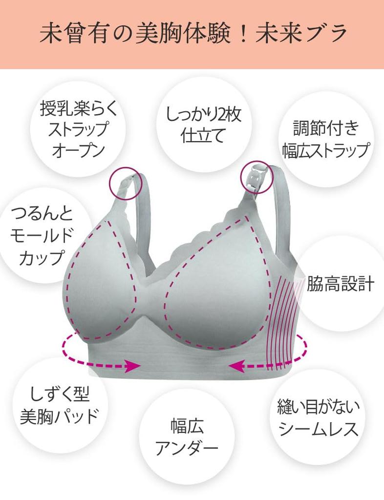 Maternity seamless nursing bra with front opening [Sweet Mommy] [Black/GM]