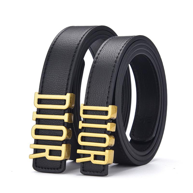 Women's Korean Style Leather Belt with Letter Buckle - Minimalist Fashion Belt for Skirts and Pants