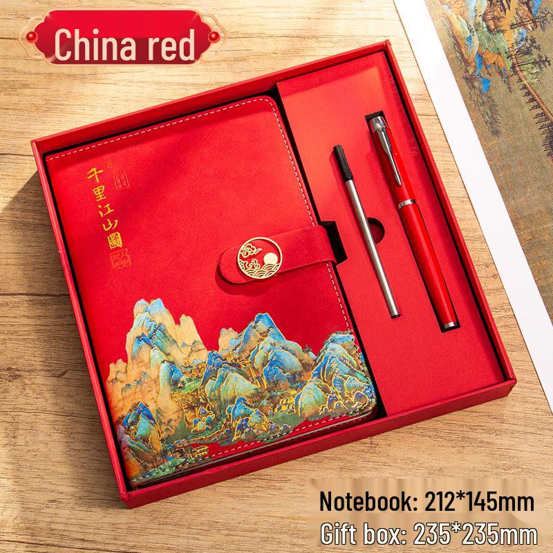 Exquisite Guochao Chinese Style Notebook & Diary Gift Set for Business Meetings