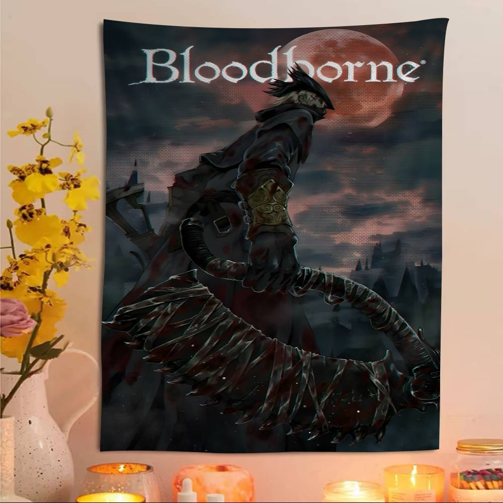 Dark Hunter BBloodborne Game Anime Tapestry Hanging Tarot Hippie Wall Rugs Dorm Home Decor