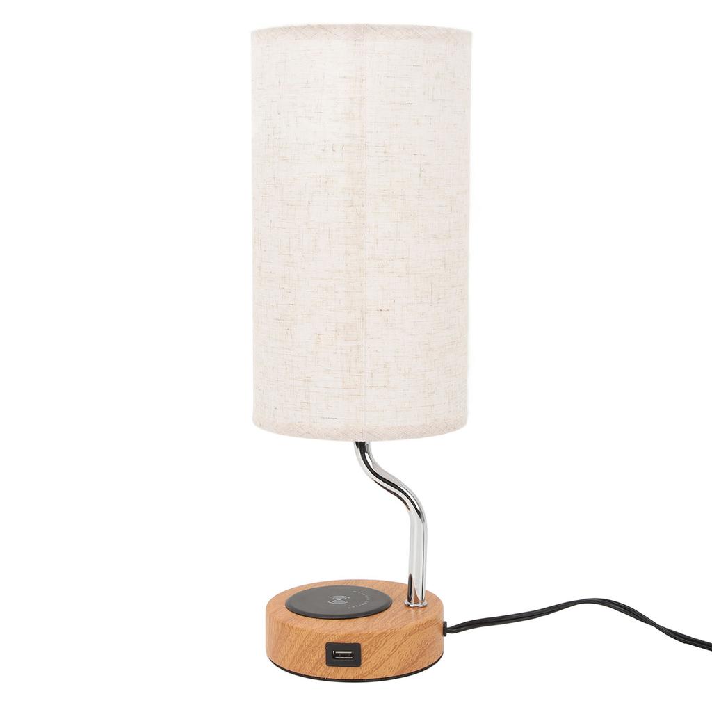 Tischleuchte mit kabellosem Ladegerät ABS USB Modern LED Dimmbar Nachttischlampe für Schlafzimmer