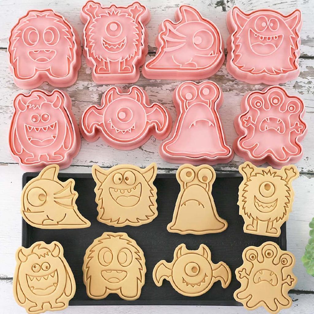 Halloween Cookie Cutter 3d Cartoon Ghost Pumpkin Cutting Biscuit Mold Fondant Embosser Stamps Suitable for Frosting Decoration