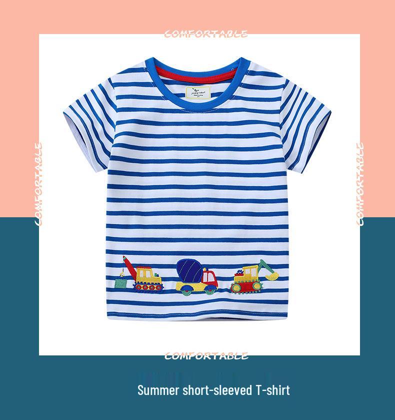 Trendy Cotton Striped Kids Short Sleeve T-Shirt for Boys & Girls