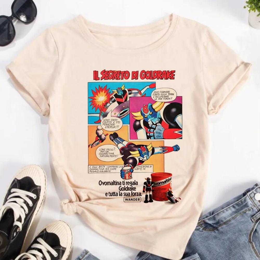 UFO Robot Grendizer Retro Mecha Anime T-Shirt, Unisex Super Robot Streetwear Tee, 100% Cotton Casual Short Sleeve Top