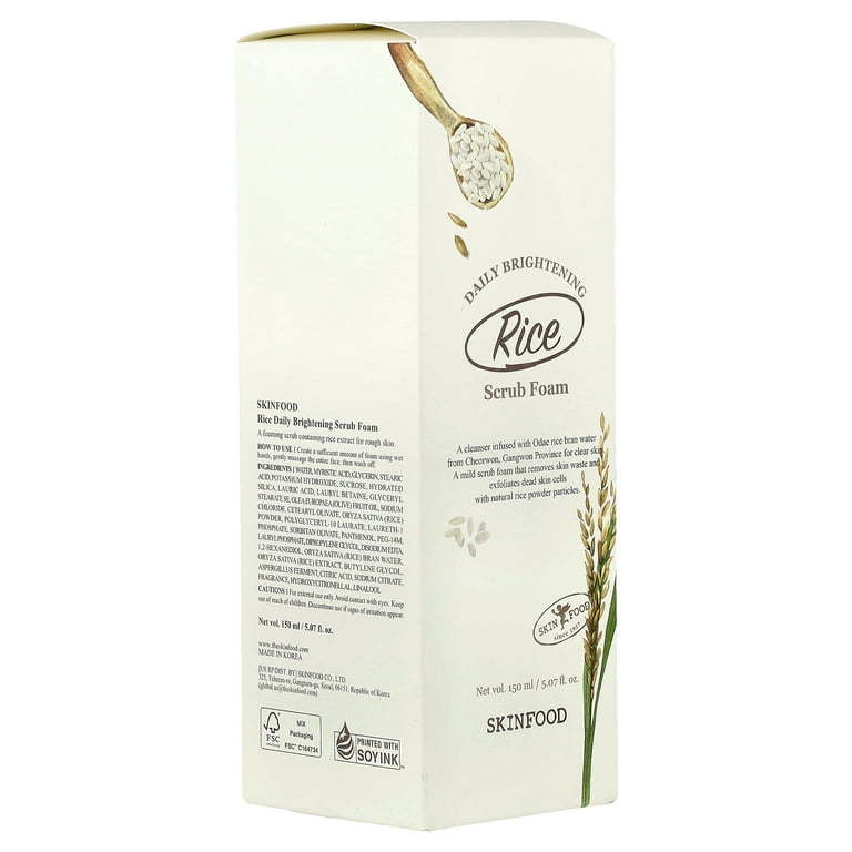[SKINFOOD] Rice Daily Brightening Scrub Foam - 150ml/ Exfoliating, Moisturizing, Korean Cosmetics, Kbeauty