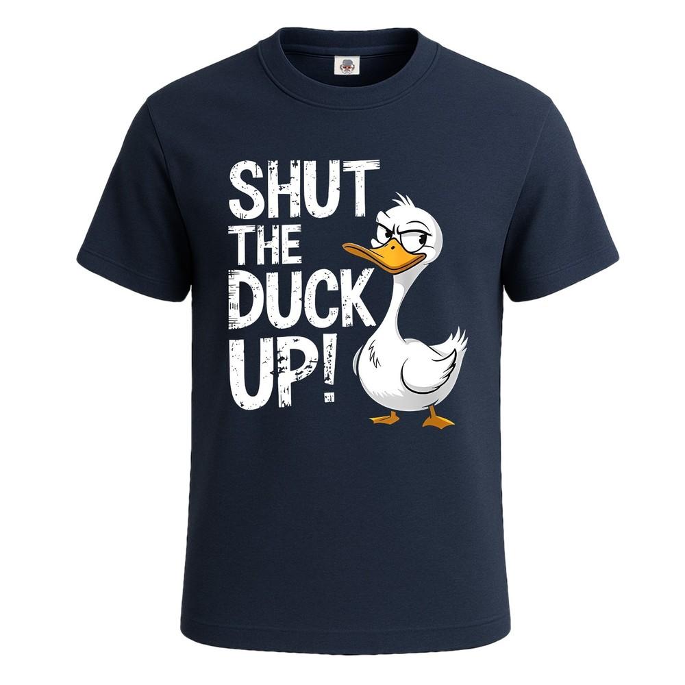 Shut the duck up duck lover pun tshirt mens novelty funny party tee top 2XL