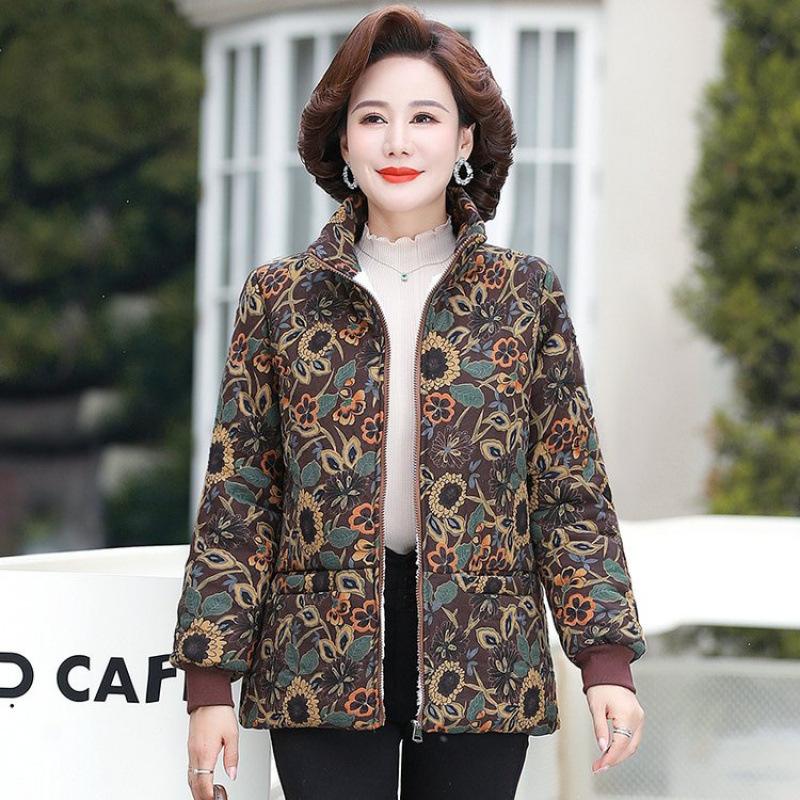 Women's Clothing Women's Velvet Thickened Warm Cotton-padded Jacket Middle-aged Winter New Clothing