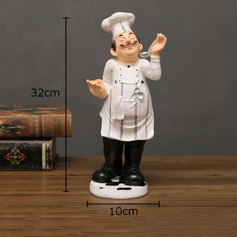 Bearded Chefs Creative Figures Statue Desk Decoration Professional Chef Character Resin Sculpture Ornaments Modern Home Decor