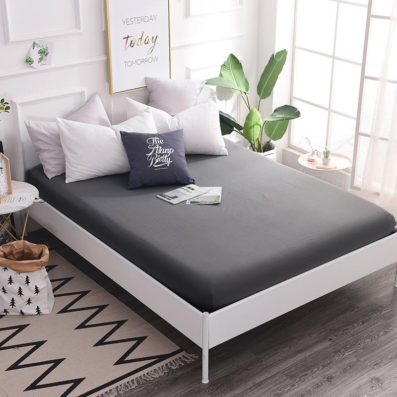 Fitted Sheets, Cotton Fitted Sheets, Bedspreads, Solid Color 13372 Pure Cotton Single Fitted Sheets, 120*200+25, Fitted Sheet Height