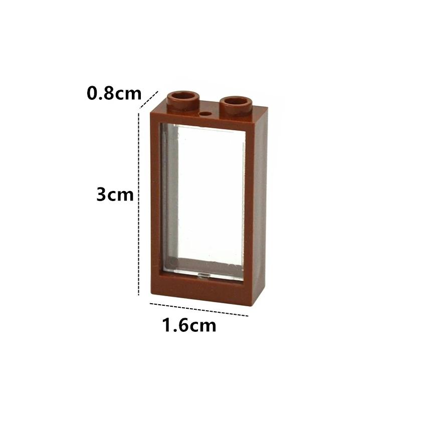Stadtzubehör Wandpaneel Fensterrahmen Ziegelsteinstütze Zaun MOC 59350 59349 Tür Spielzeugauto Fenster Militärteile Bausteine