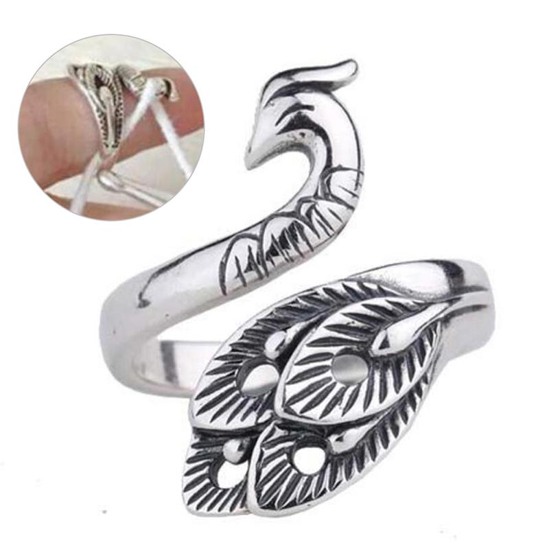 Adjustable Knitting Loop Crochet Hook Knitting Sewing Accessories Thimble Ring
