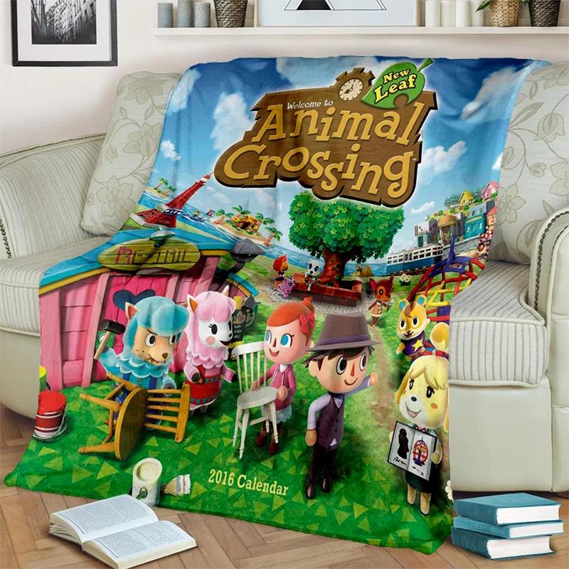 Cartoon Animal Crossing New Horizons Soft Plush Blanket,Flannel Blanket Throw Blanket for Living Room Bedroom Sofa Cover Child