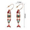 Ethnic Red Enamel Fish Tassel C Shaped Long Hoop Earrings For Women Alloy Casual Party Jewelry Gift