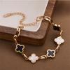 Black and white clover titanium steel sweet girl jewelry bracelet