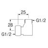 SANEI Street Elbow Connector with Nut, Rotating Nut, Includes Gasket, G1/2