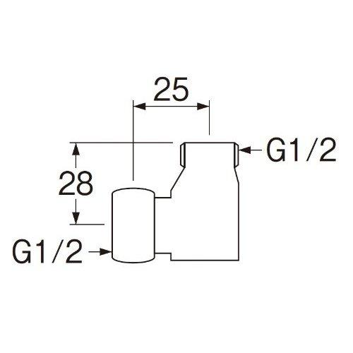 SANEI Street Elbow Connector with Nut, Rotating Nut, Includes Gasket, G1/2
