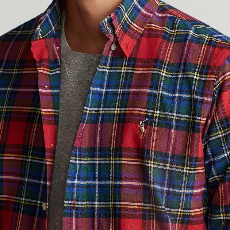 Polo Ralph Lauren Plaid Logo Embroidered Loose Oxford Long Sleeve Shirt Men shirts Multicolor MNPOWOV16820986-999