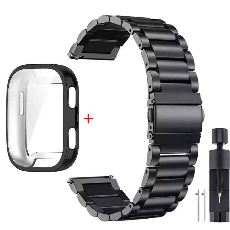 strap for Amazfit Bip 6 Bip5 Bip 5 Unity Stainless Steel Bracelet Watchband with Screen Protector soft Case