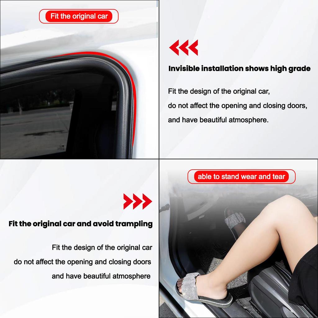 Car Door Rubber Seal Strip 3 Layer Sealing Strip Rubber Seal Protector Weatherstrip Trunk Hood Sealant Sound Insulation Strip
