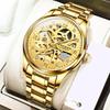 Mechanical Watch Men Black Gold Light Luxury Brand Business Waterproof Tourbillon Hollow Waterproof Male Fashion Clock Watches