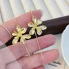 Iris Flower Long Earrings: Elegant, Unique Luxury with a High-End Feel for Women.