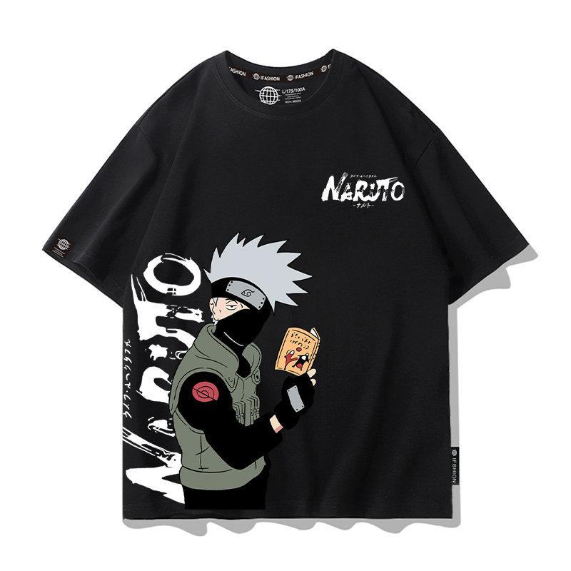 Anime Cartoon Childrens Tshirt Naruto Cartoon Co Branded Printing Parentchild Outfit Summer Cotton Fashion Short Sleeve