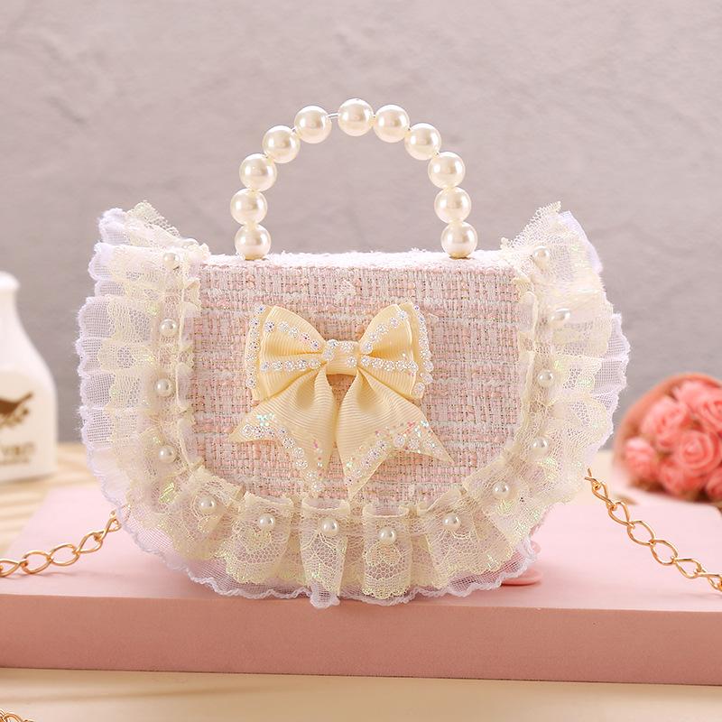 Fashionable and Cute Girl Princess Photo Decoration Lace Bow Crossbody Bag Children's Coin Purse Festival Gift
