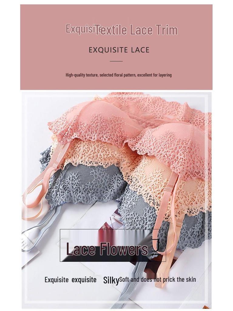 Korean Style Lace Wireless U-Back Camisole Bustier Bra for Women and Students