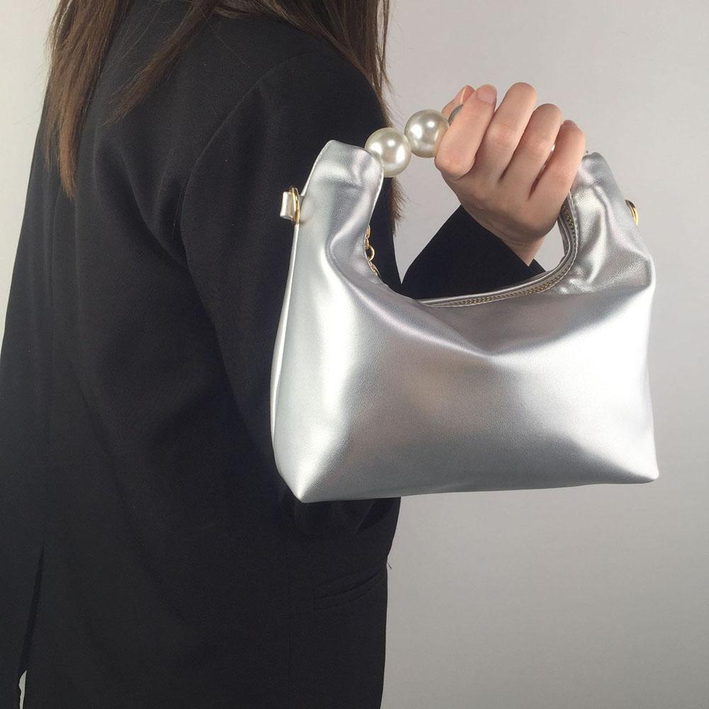 Small Pearl Handbag Women's Bag New Design High Grade Chain Crossbody Bag Small Fresh Dumpling Bag Mini-chain Slung Bag