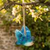 Whimsical Outdoor Hanging Ornaments 3Pcs Resin Bird Ornament, Hand-Painted Figurine with Jute String, Small Figurines Weatherproof Tree Patio