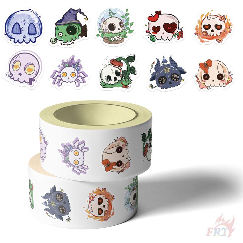 500Pcs/Roll Groovy Skull Kids Rewards Stickers - DIY Scrapbooks Album Decor Sealing Label Decals