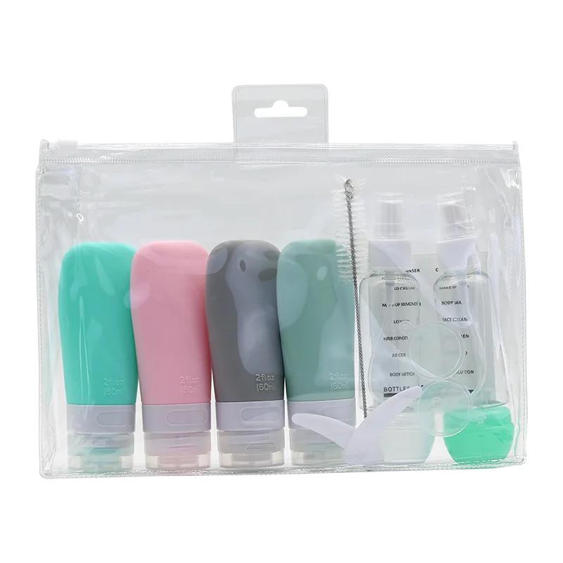 60/90ml Silikon Reiseflaschen Leer Nachfüllbar Flaschenspender Shampoo Flüssige Kosmetika Quetschflaschen Behälter