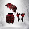 Layered Feather Costume Ensemble with Elastic Waist Skirt Feathered for Halloween Costumes,