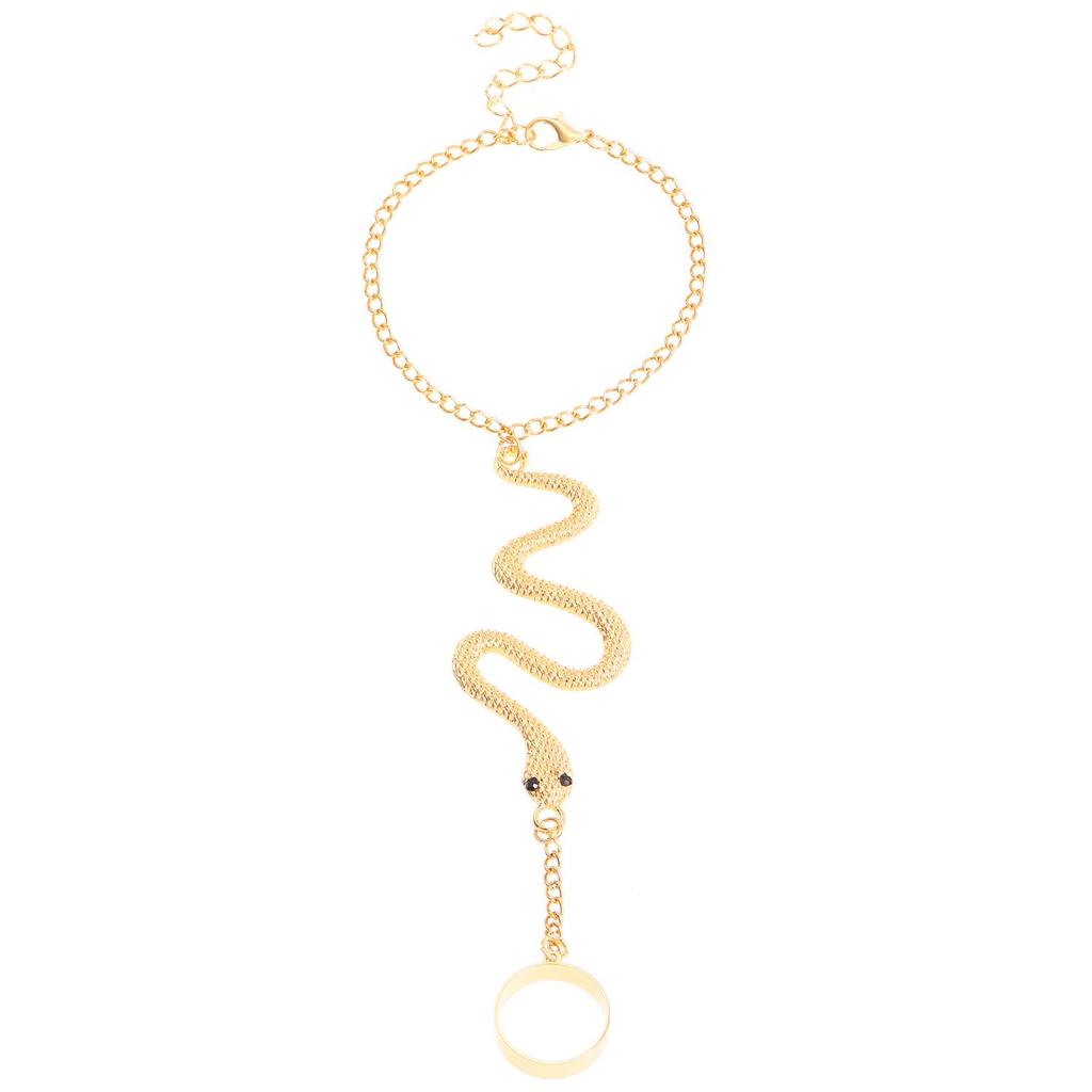 Niche Style Halloween Snake & Spider Chain Bracelet-Ring for Women
