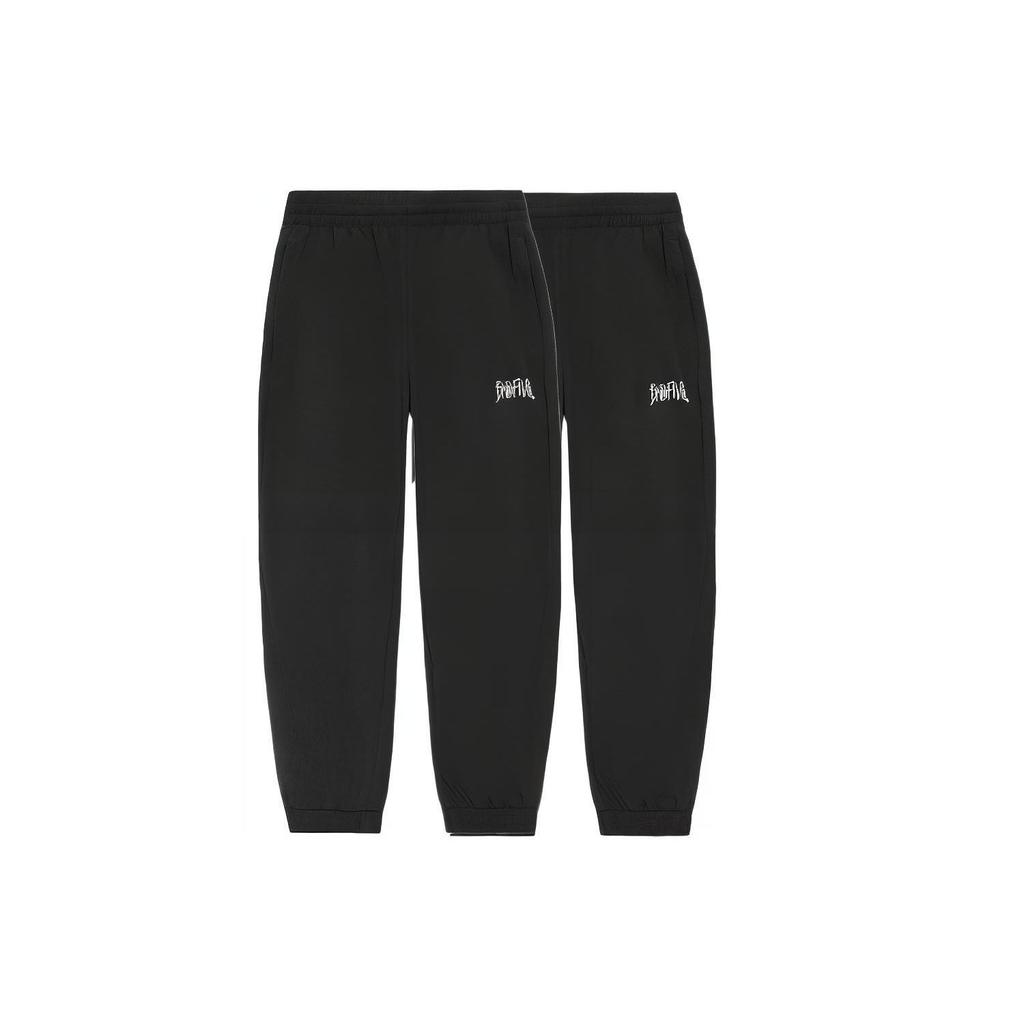 Li Ning Badfive Solid Color Cuffed Knit Sports Pants Men bottoms Black AYKS363-2