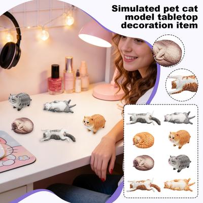 Simulated Pet Model, Children's Short,haired  Sleepy, Domestic Desktop Decoration.