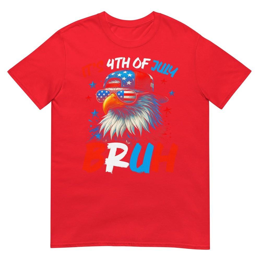Bruh 4th Of July Boys Kids Fourth Of July Bald Eagle TShirt S