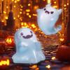 10PCS Mini Cute Funny Luminous Ghost Figurines Resin Crafts Glow in The Dark Ghost Micro Landscape Ornament Halloween Decoration