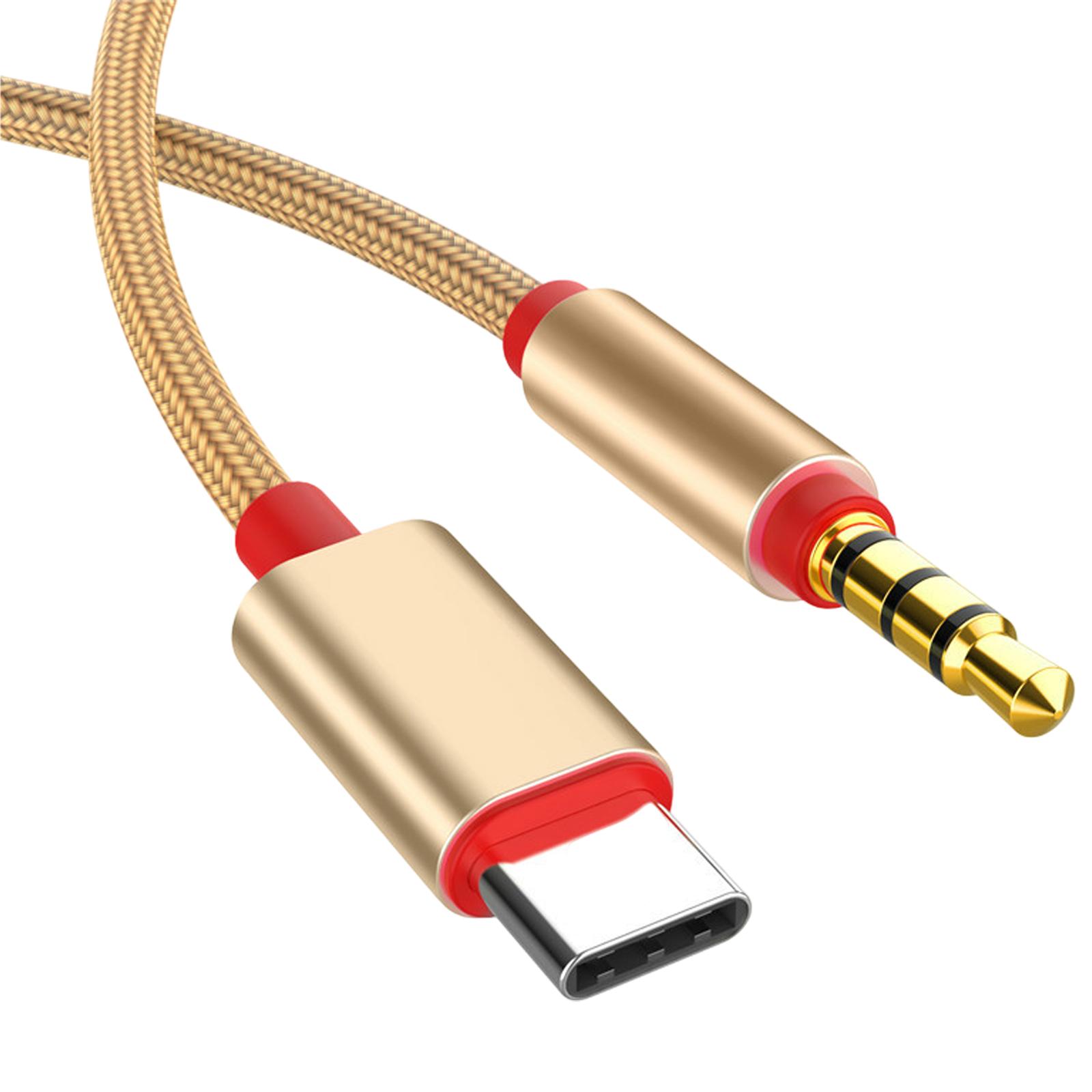 

Удлинительный кабель типа C на 3,5 мм, мужской-мужской, 1 м, портативный, для наушников, мобильного телефона, улучшает качество звука на выходе золотой