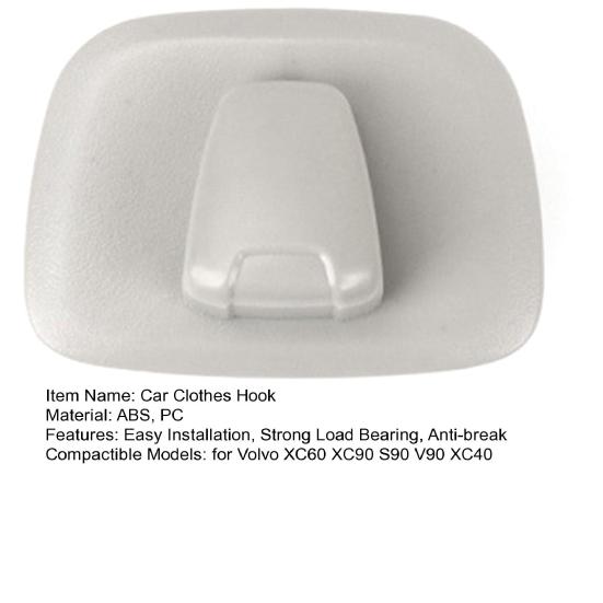 Gancio Appendiabiti Rinforzato per Tetto con Posizionamento a Fessura Anti-rottura Forte Capacità di Carico per Interni Auto per Volvo XC60 XC90 S90 V90 XC40
