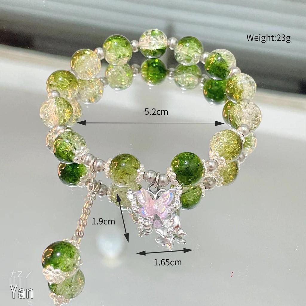Floral Butterfly Glass Beaded Bracelet: Perfect Gift for Friends, Students, and Girls