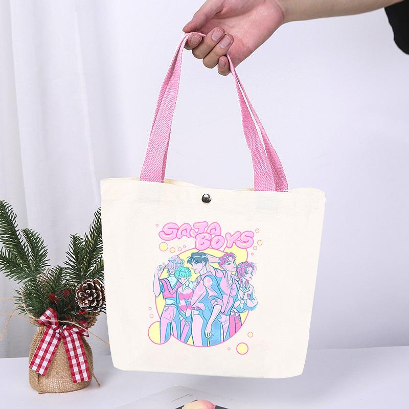 K-Pop Animation Cartoon Printing High Value Fashion Simple Canvas Bag Going Out Portable Shopping Bag Handbag